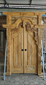 Gebyok Ukir Kayu Jati 2 Pintu