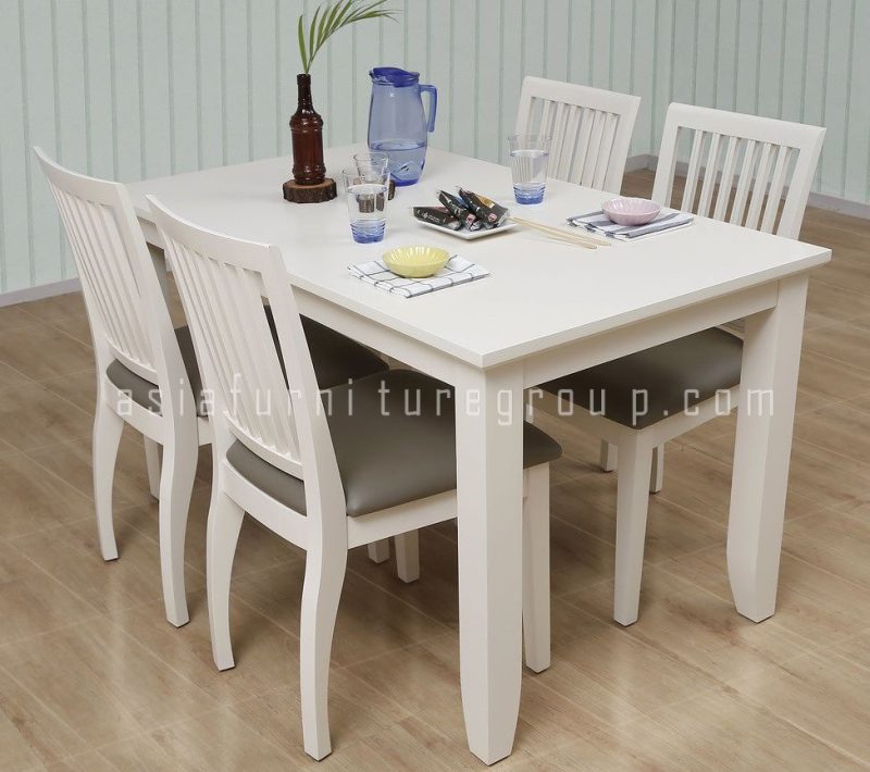 Set Meja Makan Minimalis Putih