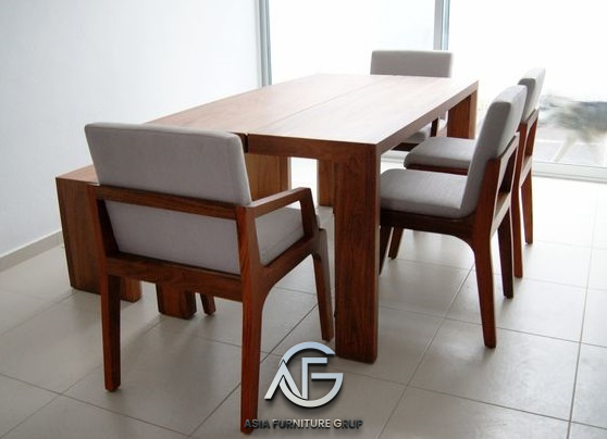 Set Meja Makan Modern Minimalis Jati