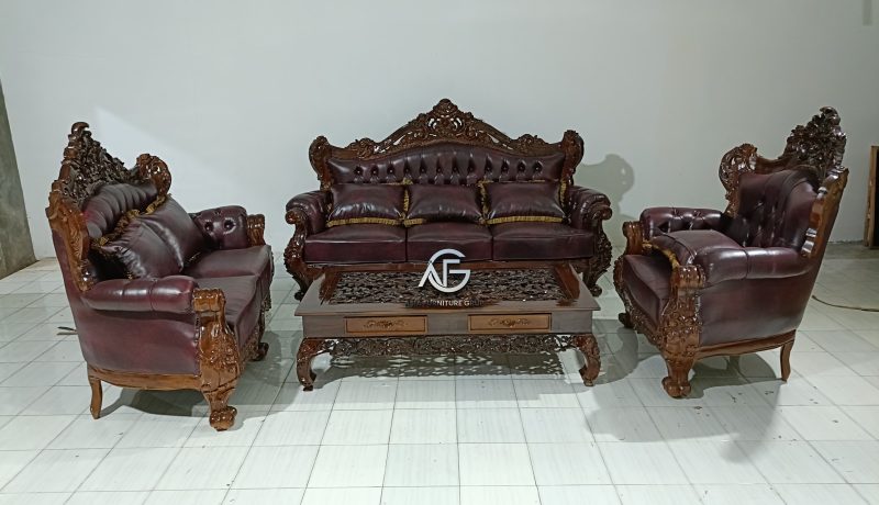 Set Kursi Tamu Sofa Ukir Mewah Jati